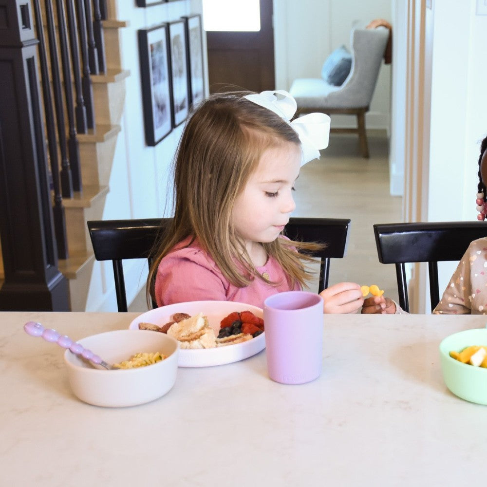 3 Piece Silicone Feeding Set - Pink/Purple/Grey