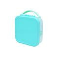 Turquoise rMelii Bento Box with a lid on a white background
