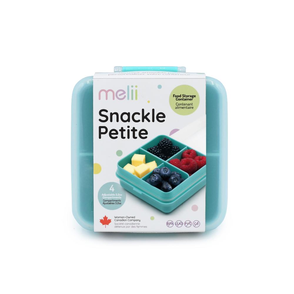 Melii Snackle Petite food storage container with a lid on a white background