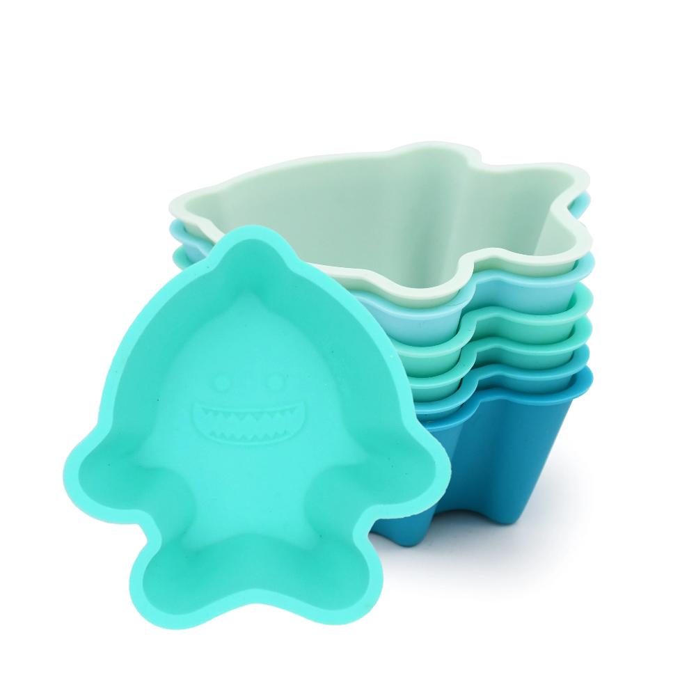 Silicone Food Cups 6pk - Shark