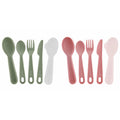 Spoon, Fork & Knife with Case 2pk - Sage/Berry, on a white background. 