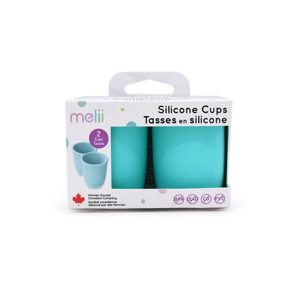 Packaging of melii silicone cups with a white background