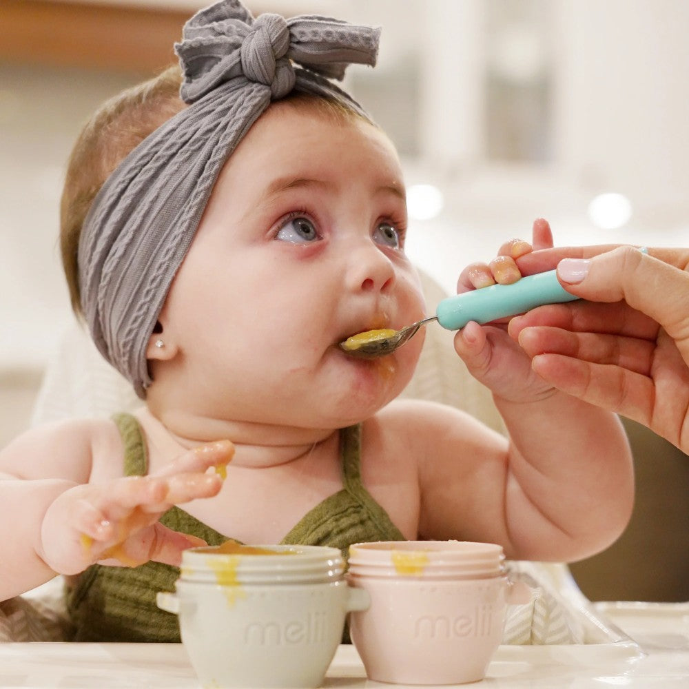 Detachable Spoon & Fork - Mint + Grey