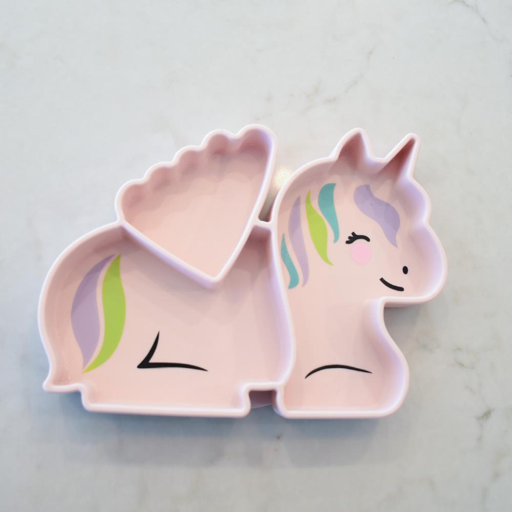 Silicone Divided Suction Plate - Unicorn