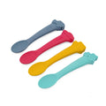 4 silicone spoons with vehicle theme handles, on a white background. 