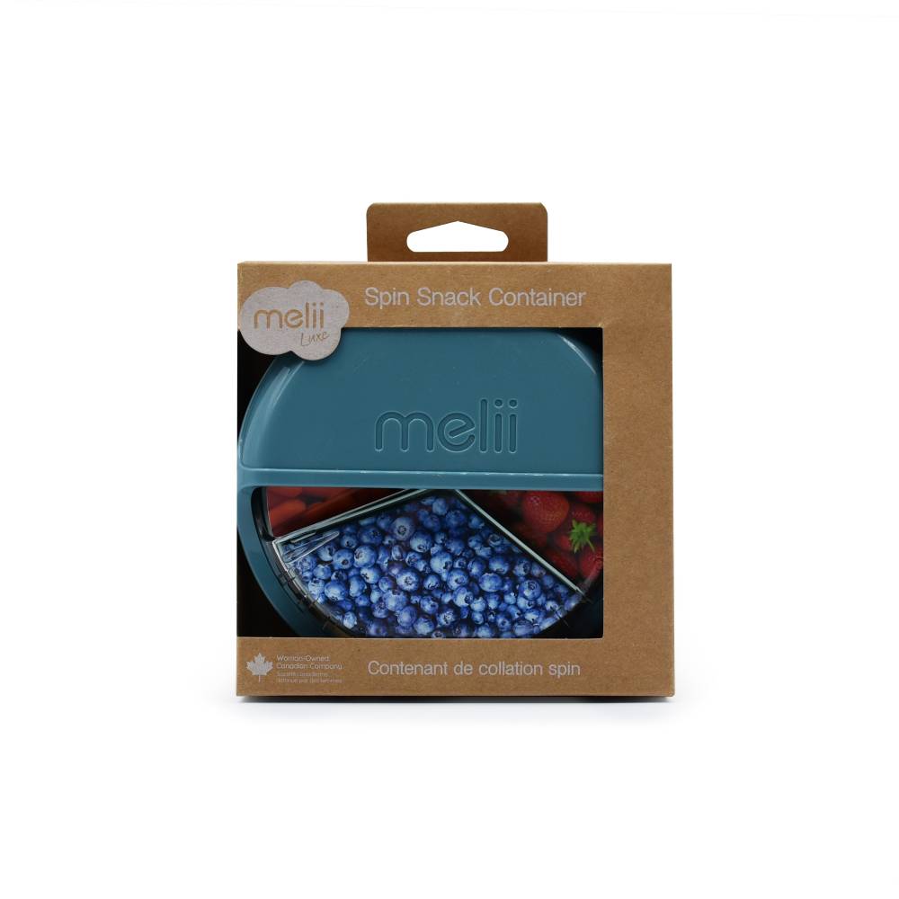 Melli spin snack container packaging on a white background