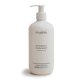 Mushie shampoo and body wash bottle on a white background