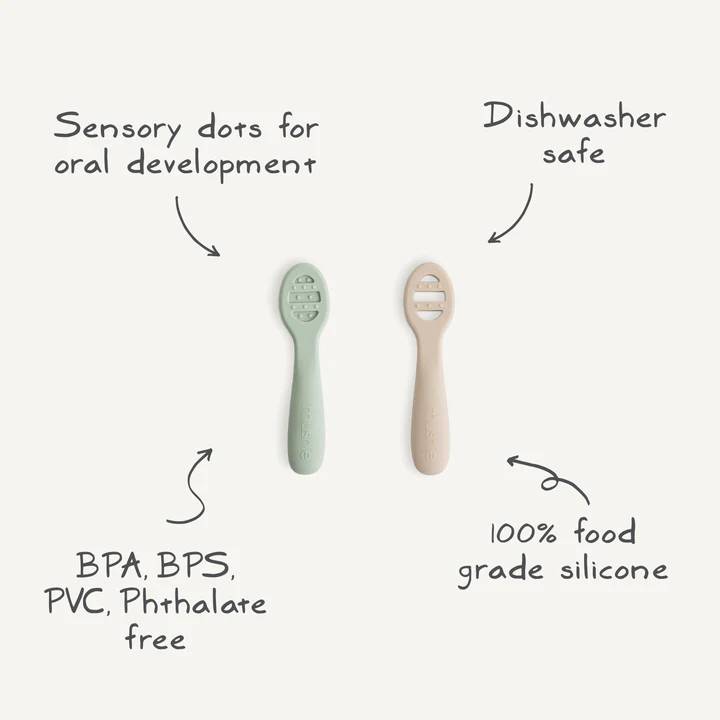 First Feeding Baby Spoons - Cambridge Blue/Shifting Sand