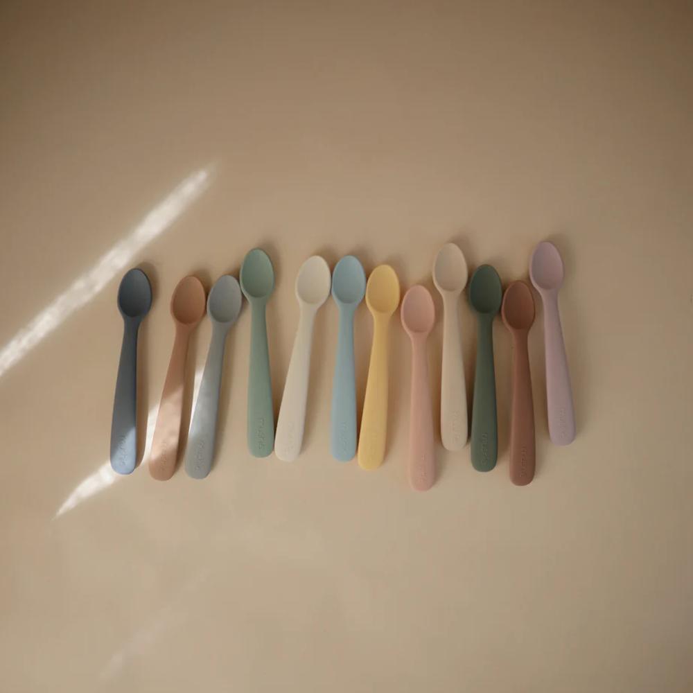 Silicone Feeding Spoons 2pk - Dried Thyme/Natural