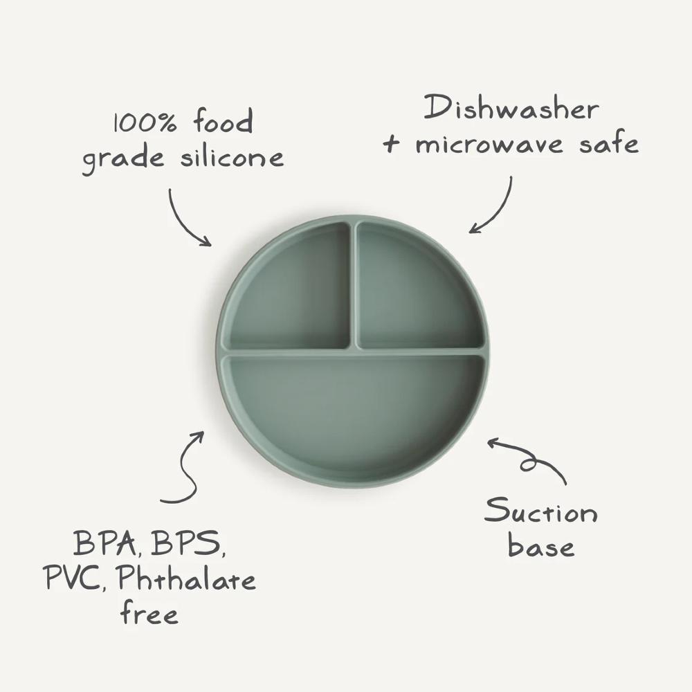Silicone Suction Plate (Divided) - Soft Lilac