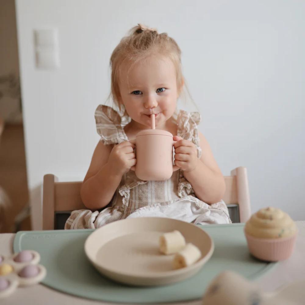 Silicone Training Cup & Straw - Soft Lilac