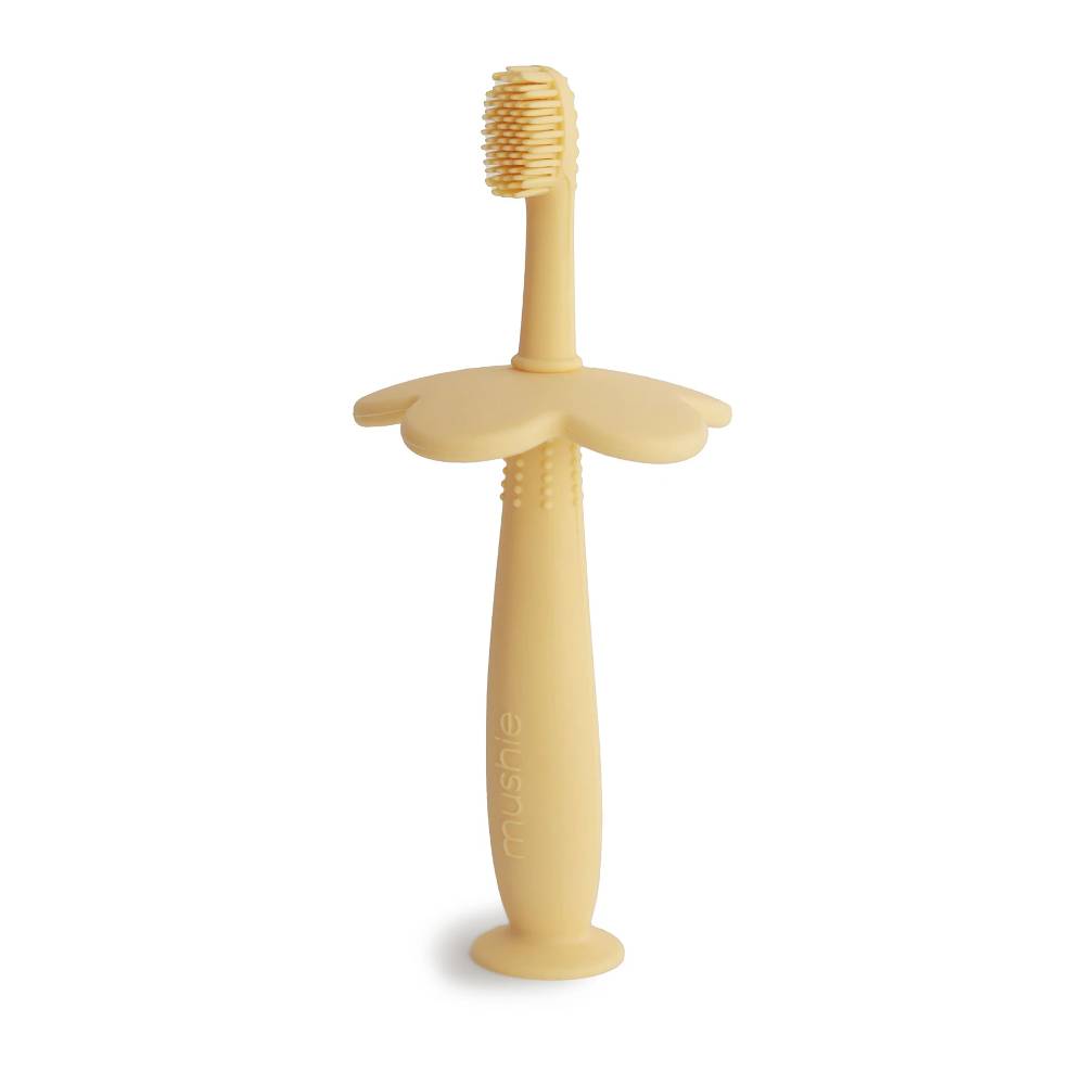 Silicone Flower Training Toothbrush - Pale Daffodil