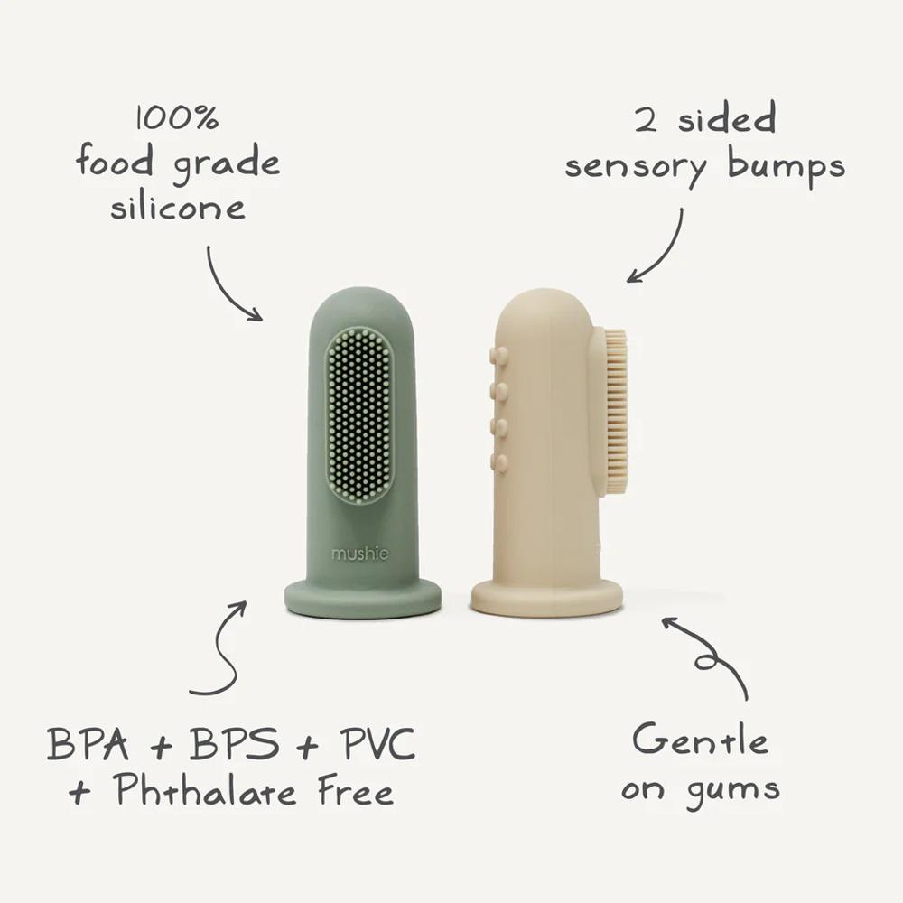Silicone Finger Toothbrush 2pk - Blush/Shifting Sand