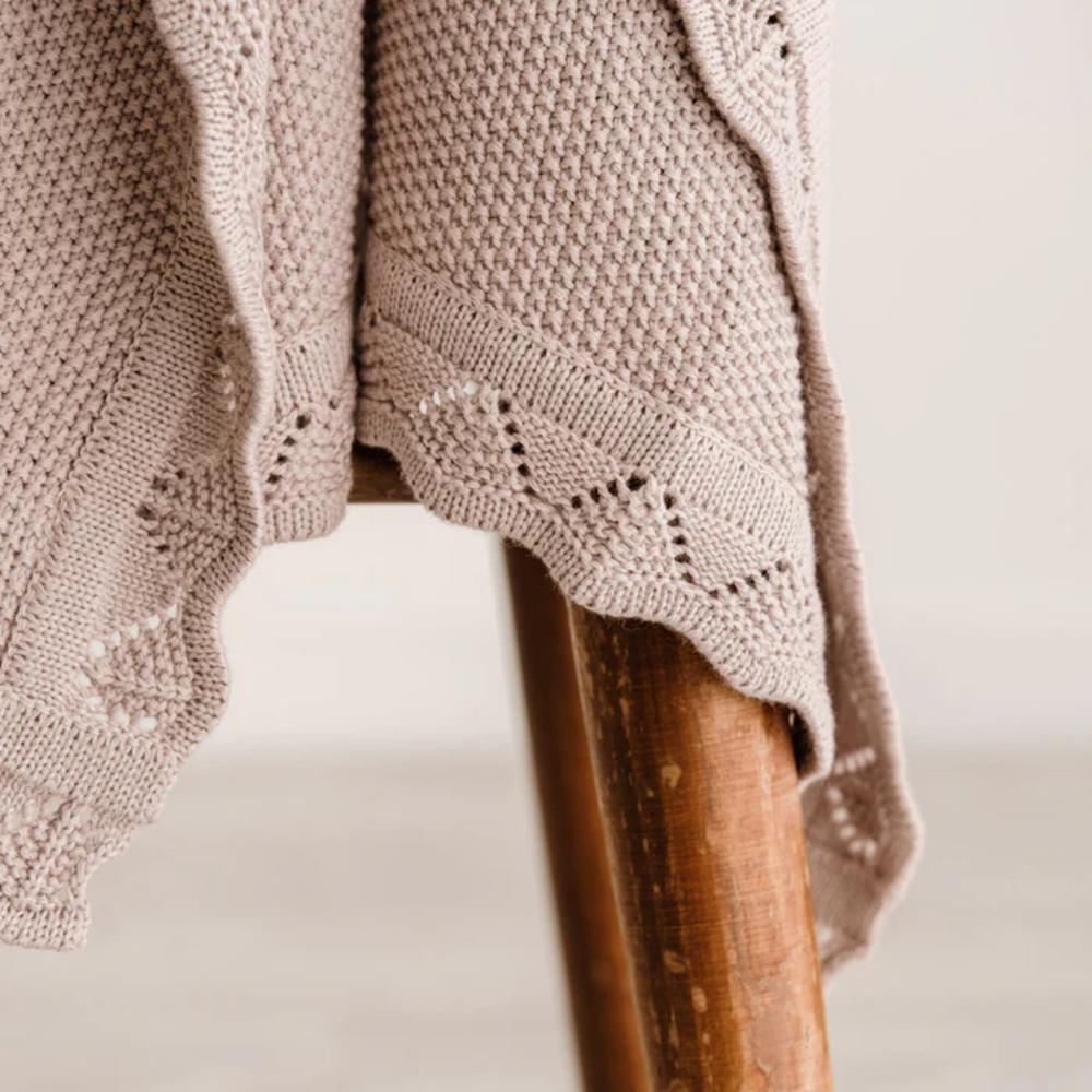 Scalloped Edge Heirloom Blanket - Rosewood