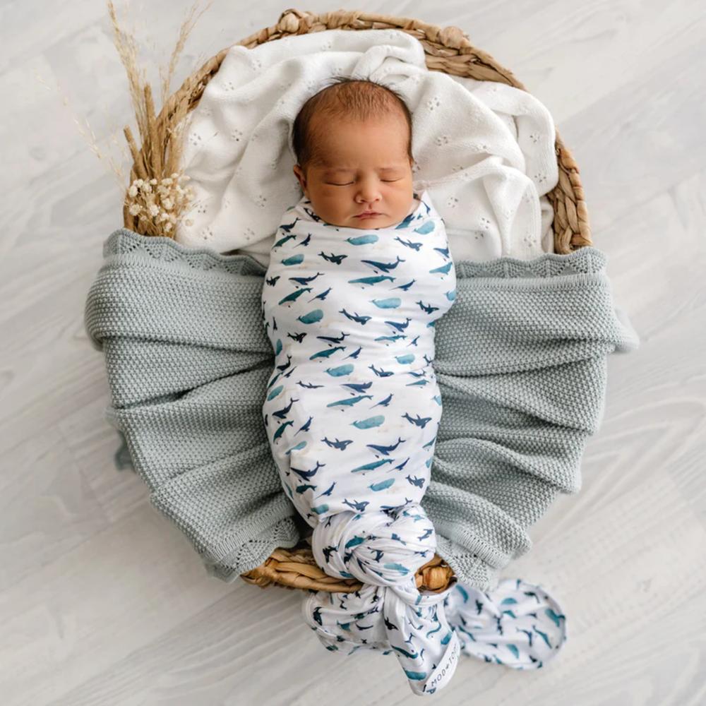 Stretchy Swaddle - Whales Tales
