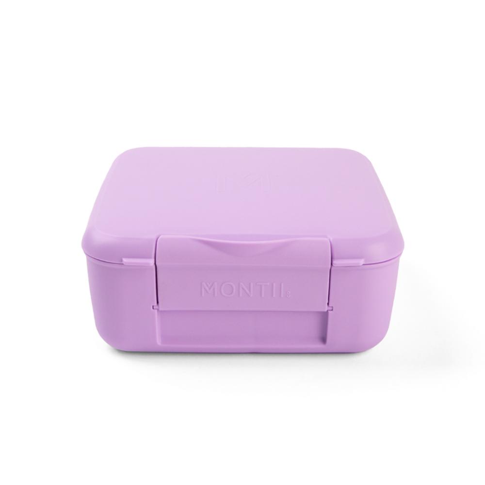 purple three compartment Montiico lunch box