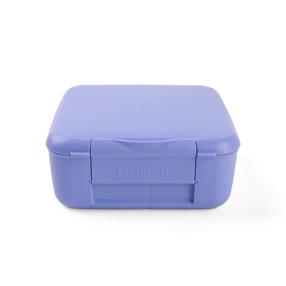 blue three compartment Montiico lunch box