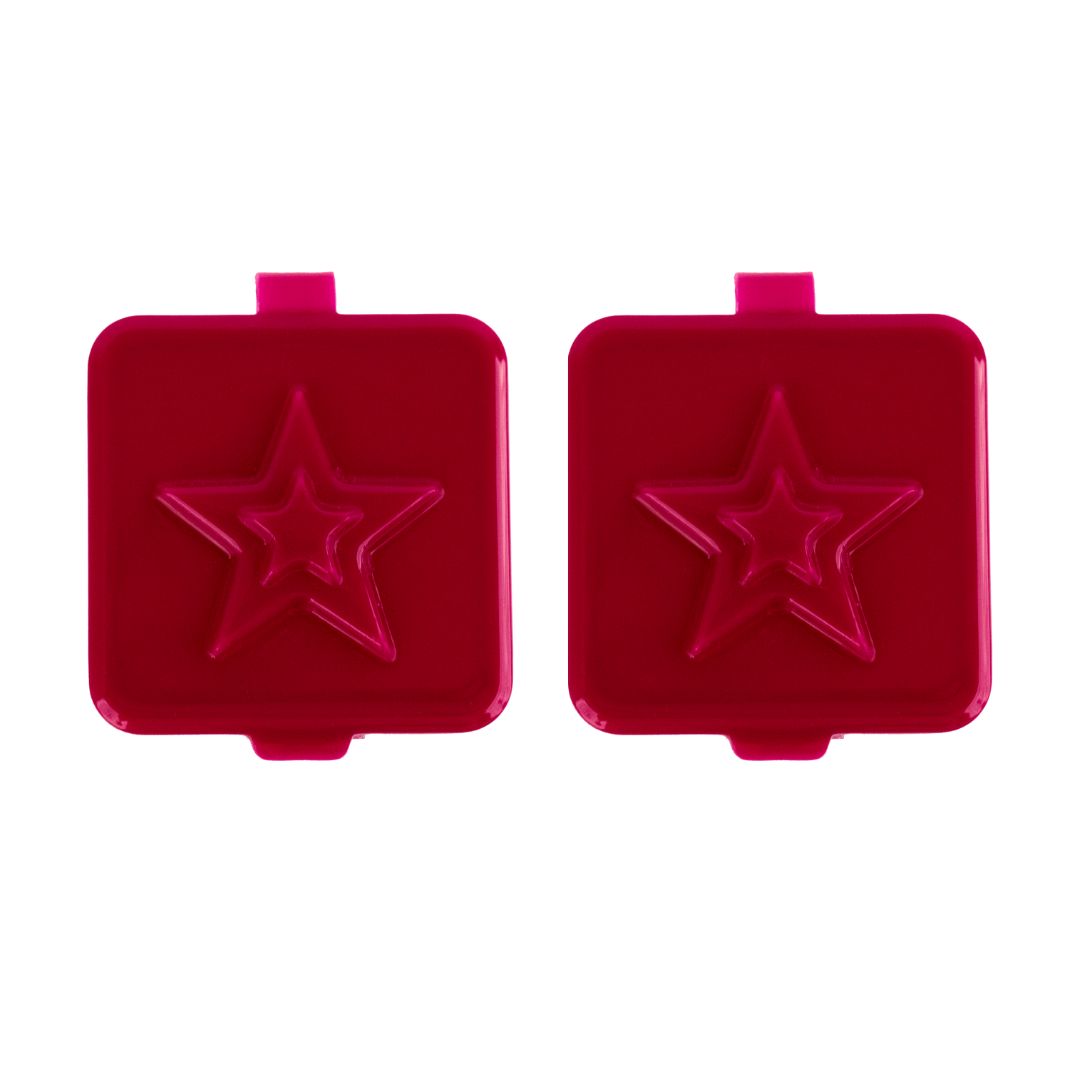 Red Montiico mini plastic boxes for sauces and snacks