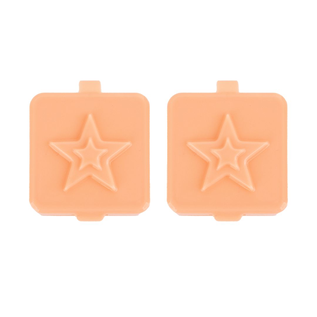 peach Montiico mini plastic boxes for sauces and snacks