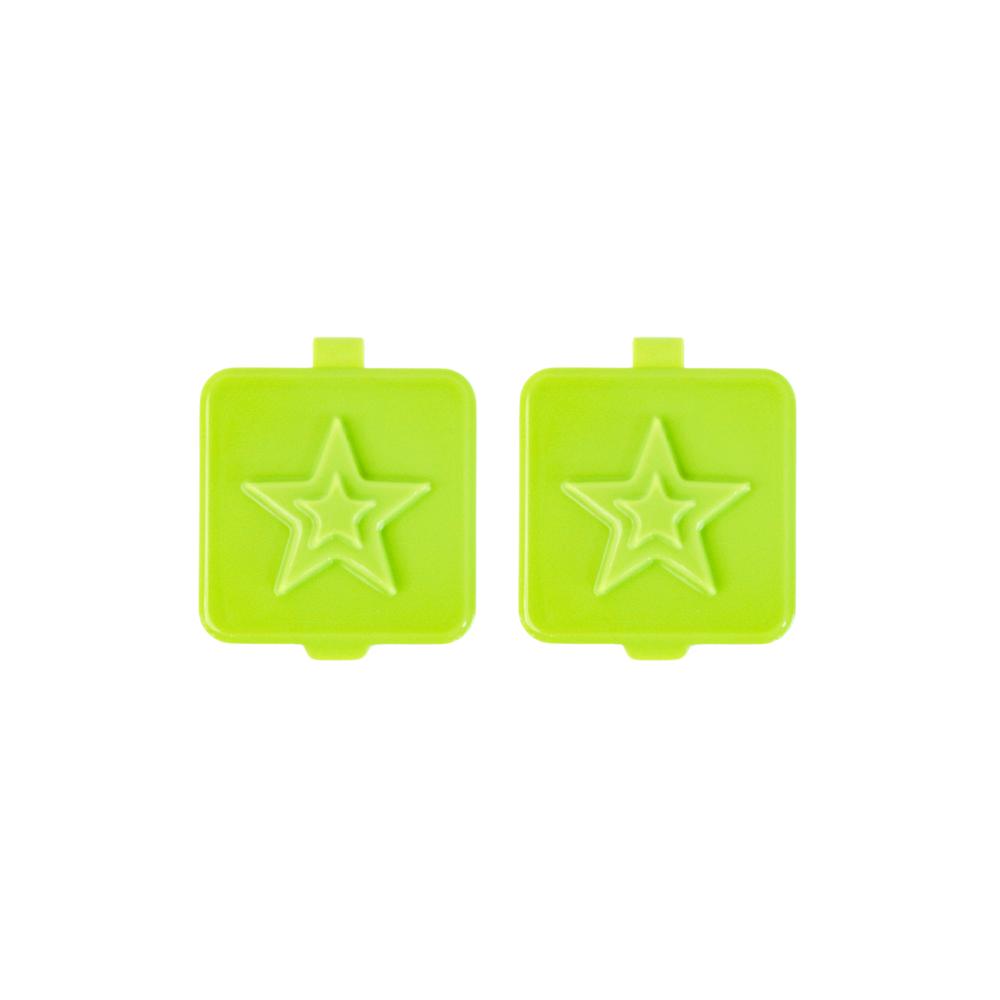green Montiico mini plastic boxes for sauces and snacks