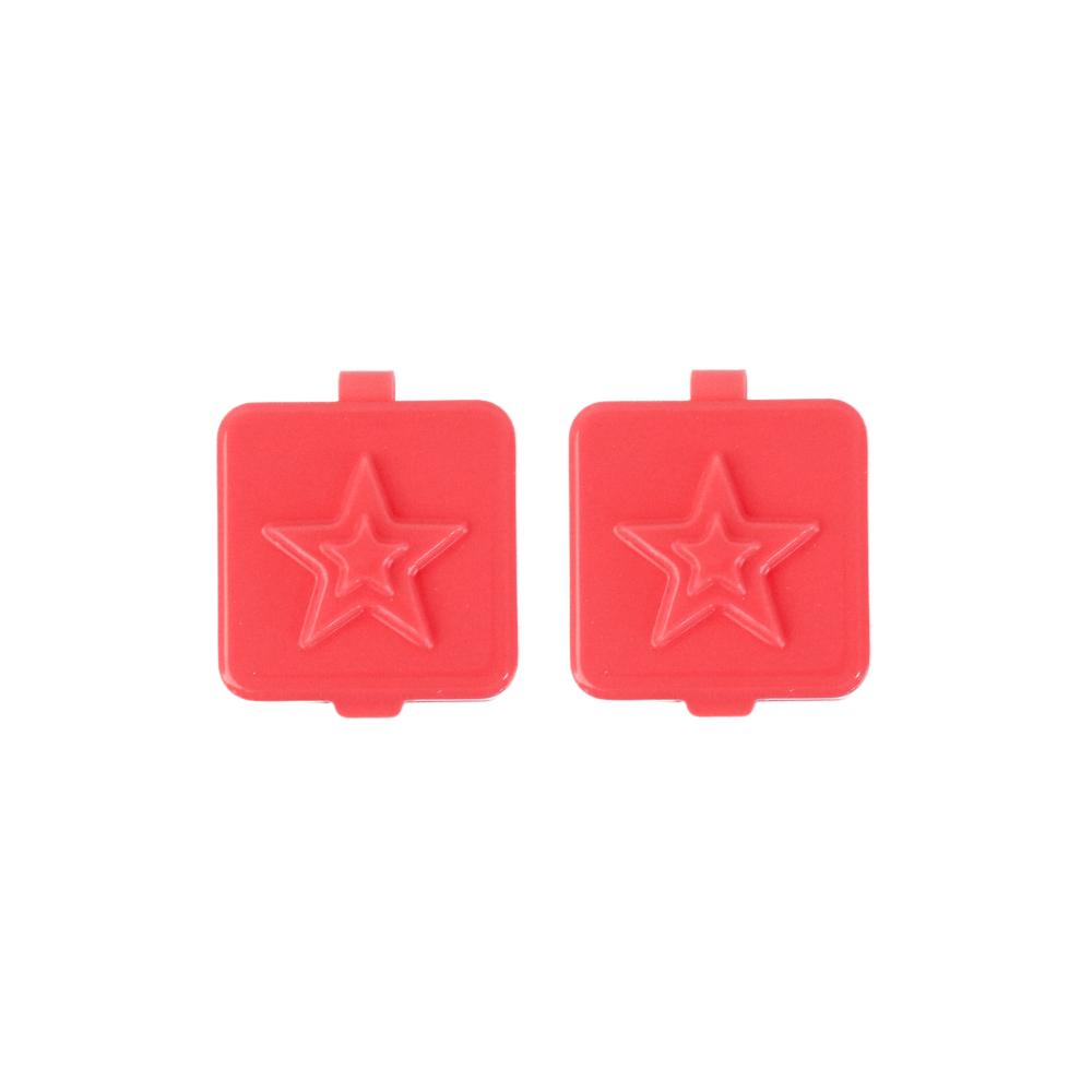 red Montiico mini plastic boxes for sauces and snacks