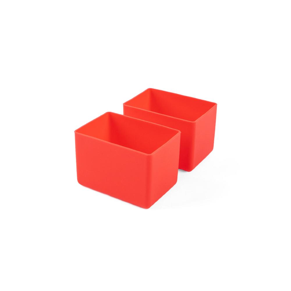 red Montiico silicone cups for Feast lunch box two pack
