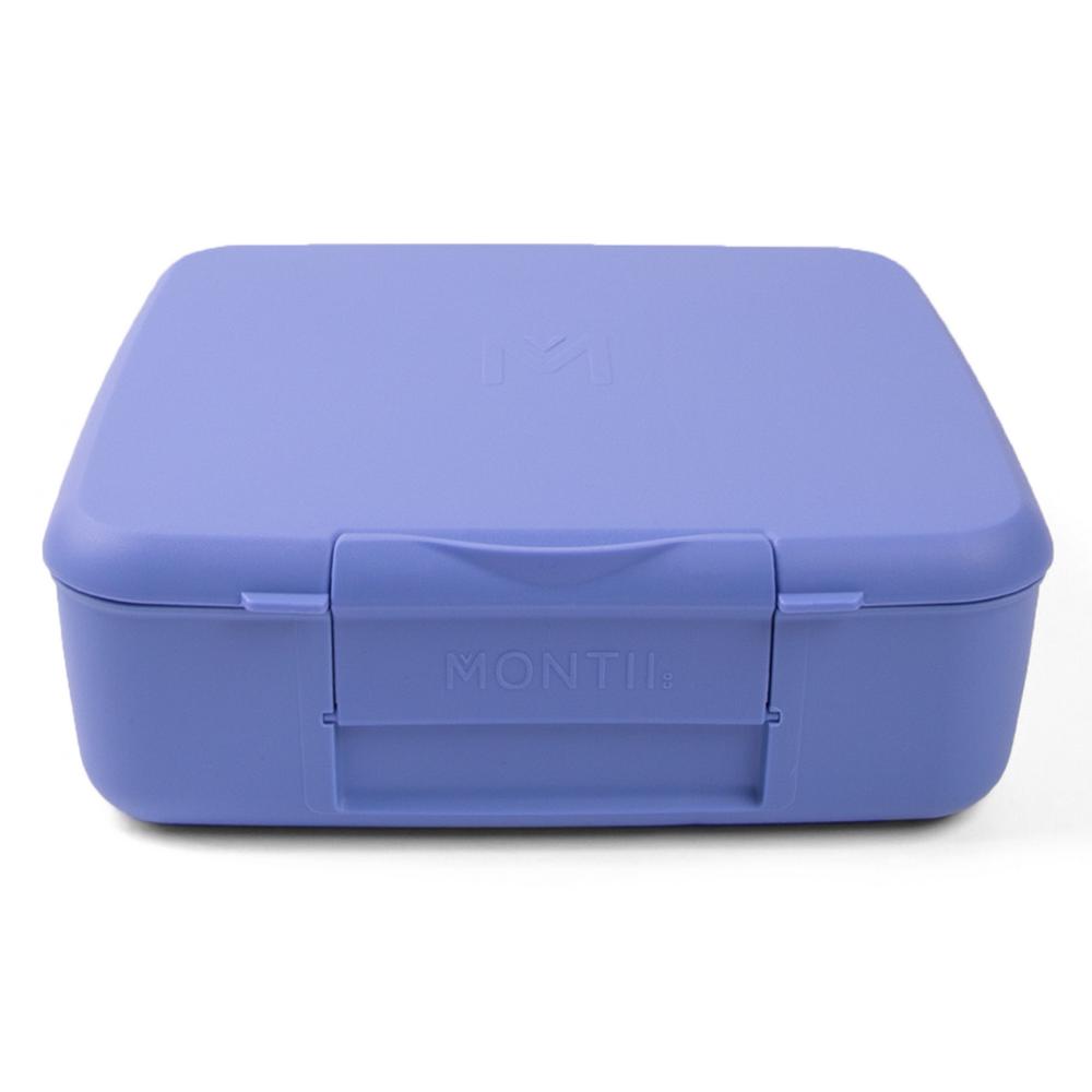 blue four compartment Montiico lunch box