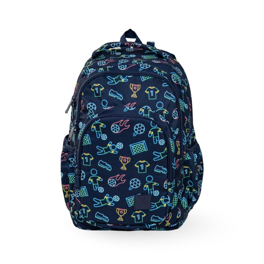 football and soccer icons  Montiico large kids backpack