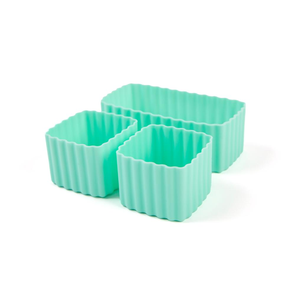 green Montiico silicone mixed size cups for bento boxes