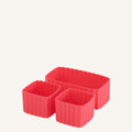 red Montiico silicone mixed size cups for bento boxes