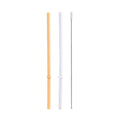 yellow and white Montiico silicone straws with a cleaning brush