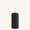 Montii Fusion Smoothie cup in black with a silicone straw. 