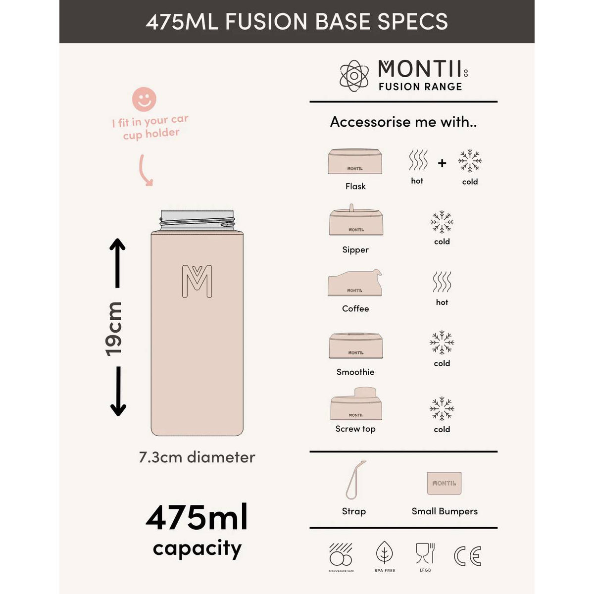 Fusion Universal Insulated Base 475ml - Matcha