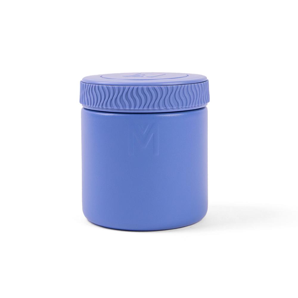 blue  Montiico insulated food jar