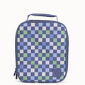 blue and green checkerboard Montiico insulated lunch bag