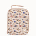 Beige with construction vehicles Montiico insulated lunch bag