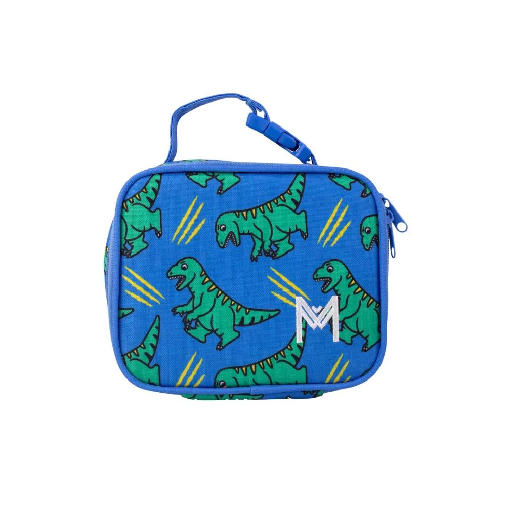 blue with dinosaurs Montiico mini insulated lunch bag
