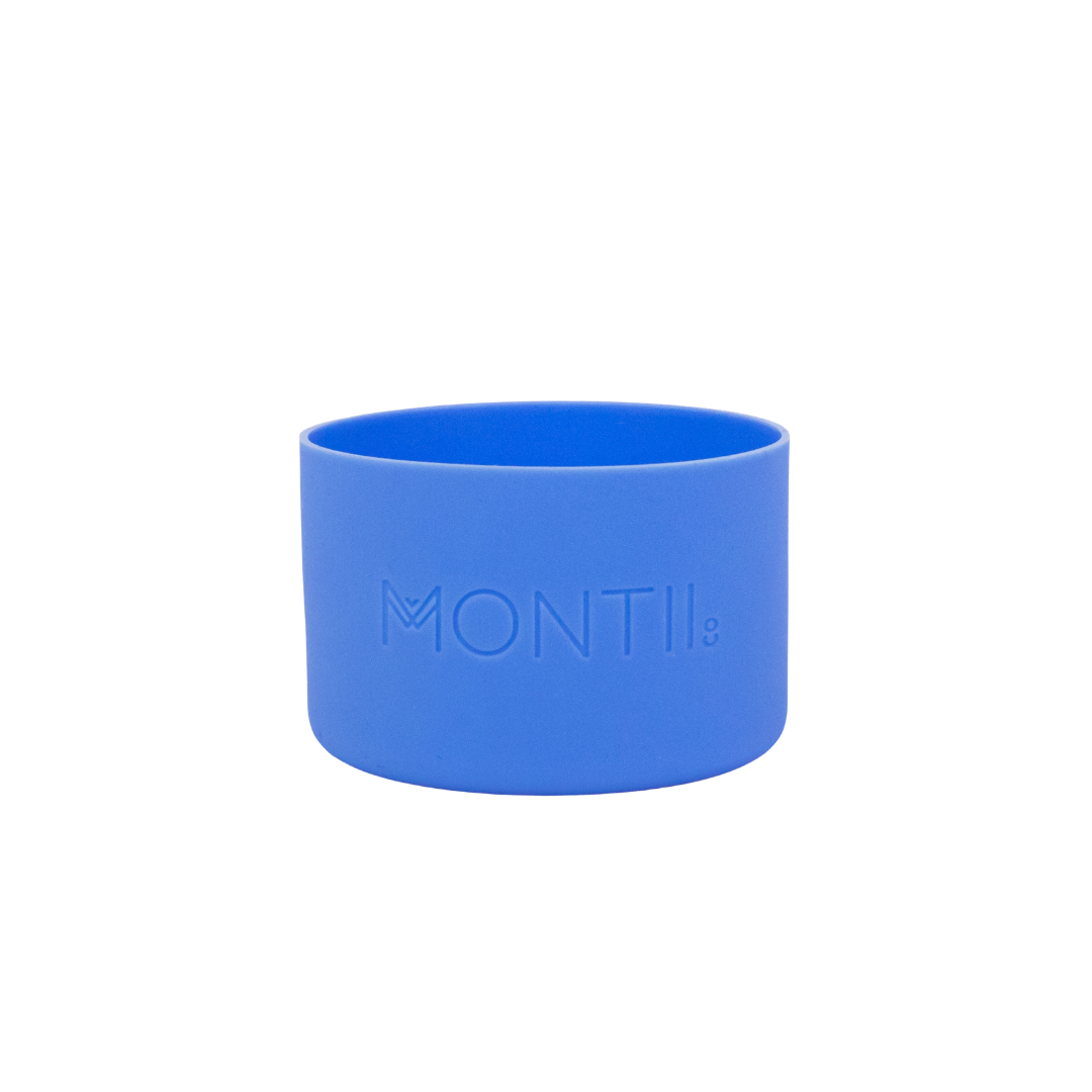 Blue bottle bumper on a white background. 