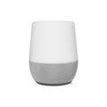 White noise baby soother with white top and textured gray bottom on a white background