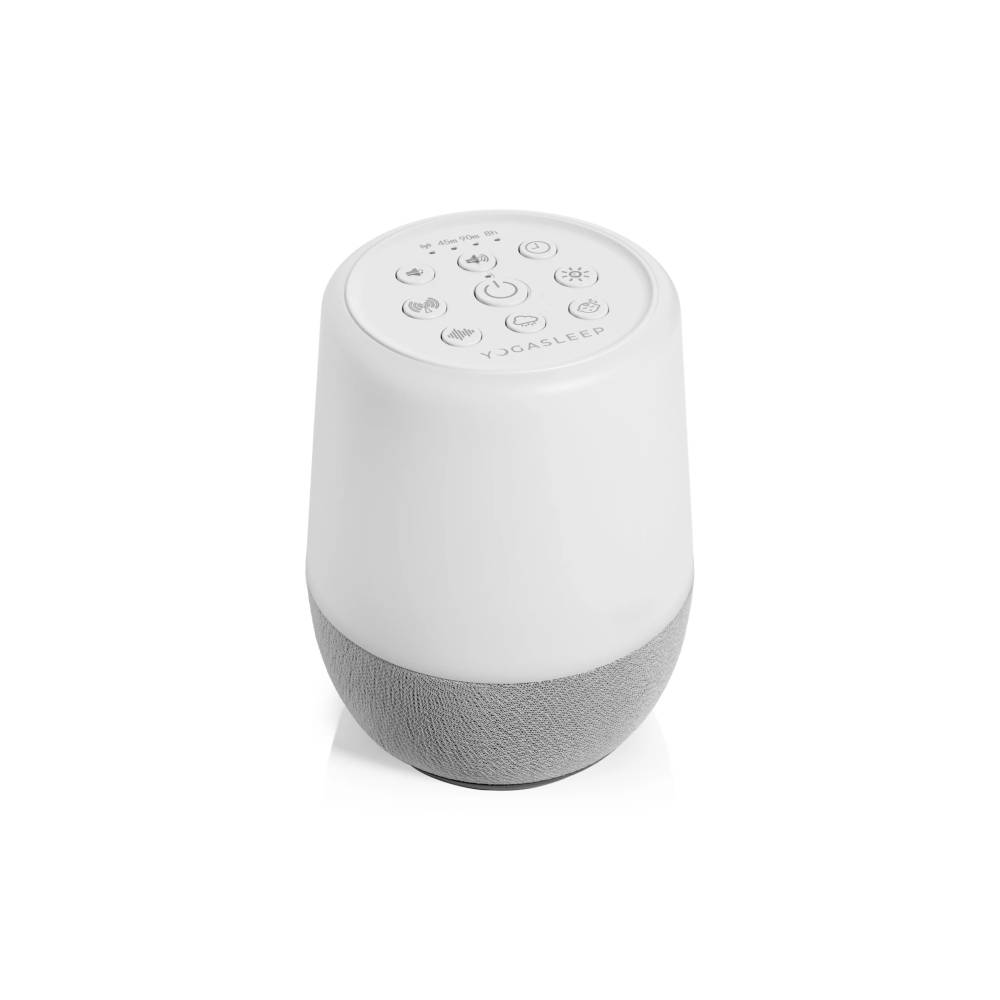 White and gray white noise baby soother on a white background