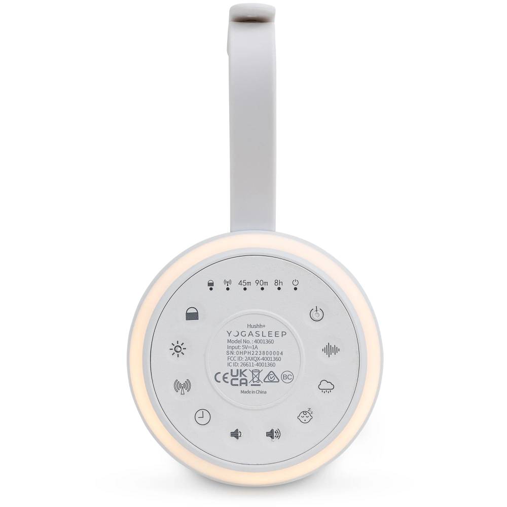 Hushh Baby soother control panel and light on a white background