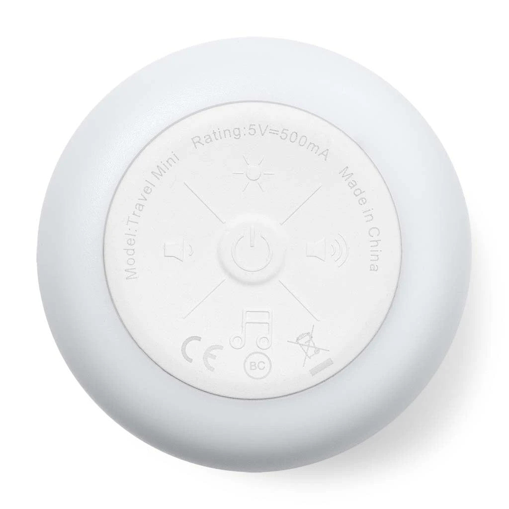 Base of Yogasleep Travel Mini white noise machine on a white background
