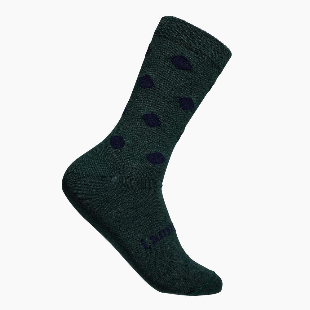 Green with spots crew socks on a white background