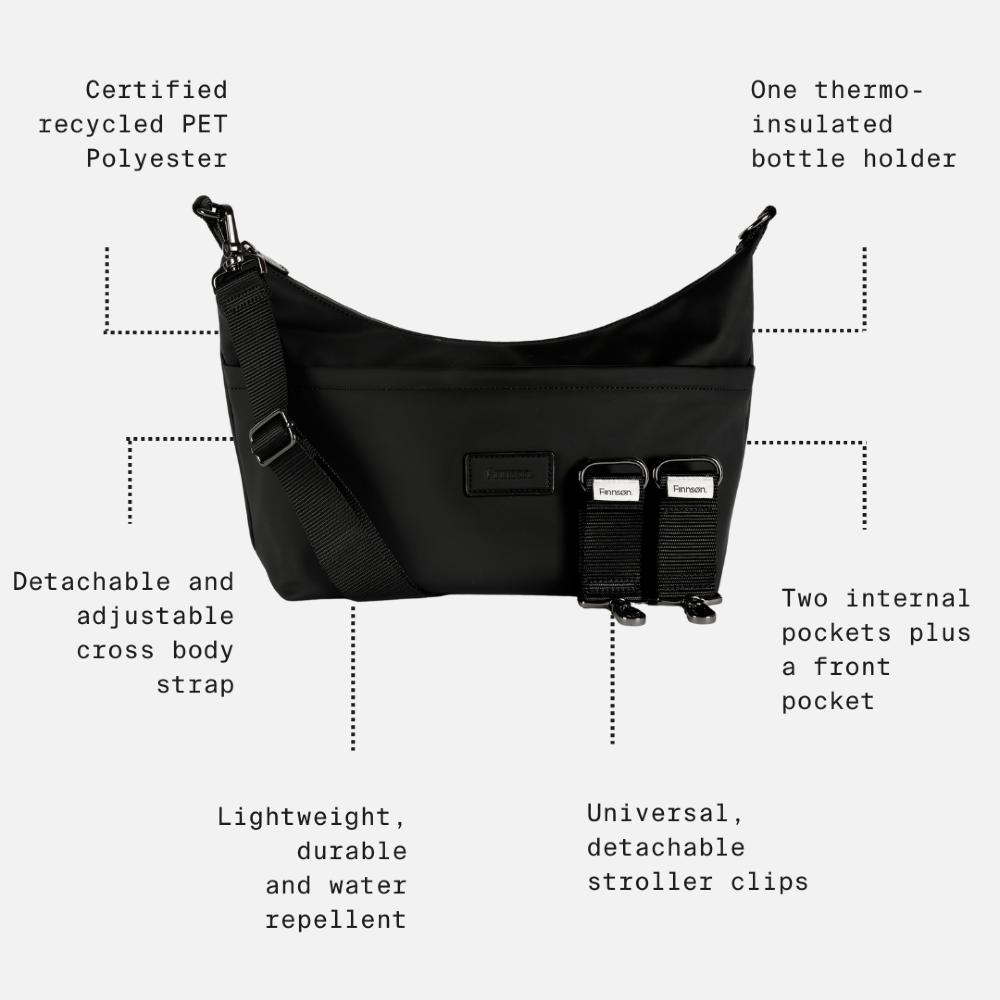 Fia Crossbody / Stroller Bag - Black