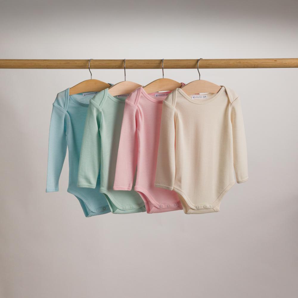 Merino Deluxe Rib Long Sleeve Bodysuit - Ecru