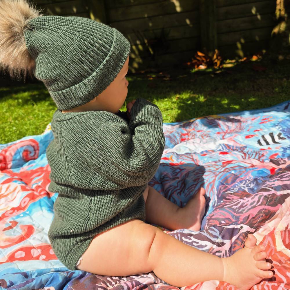 Merino Knit Bubblesuit - Natural
