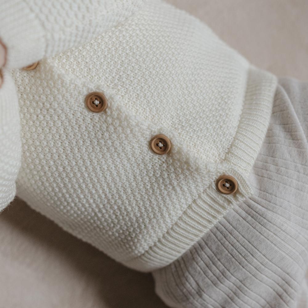Merino Knit Cardigan - Natural