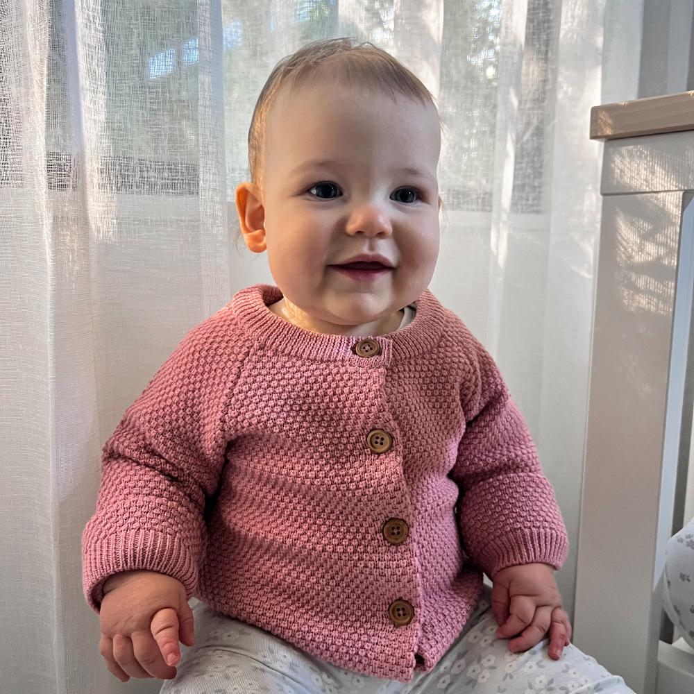 Merino Knit Cardigan - Pink