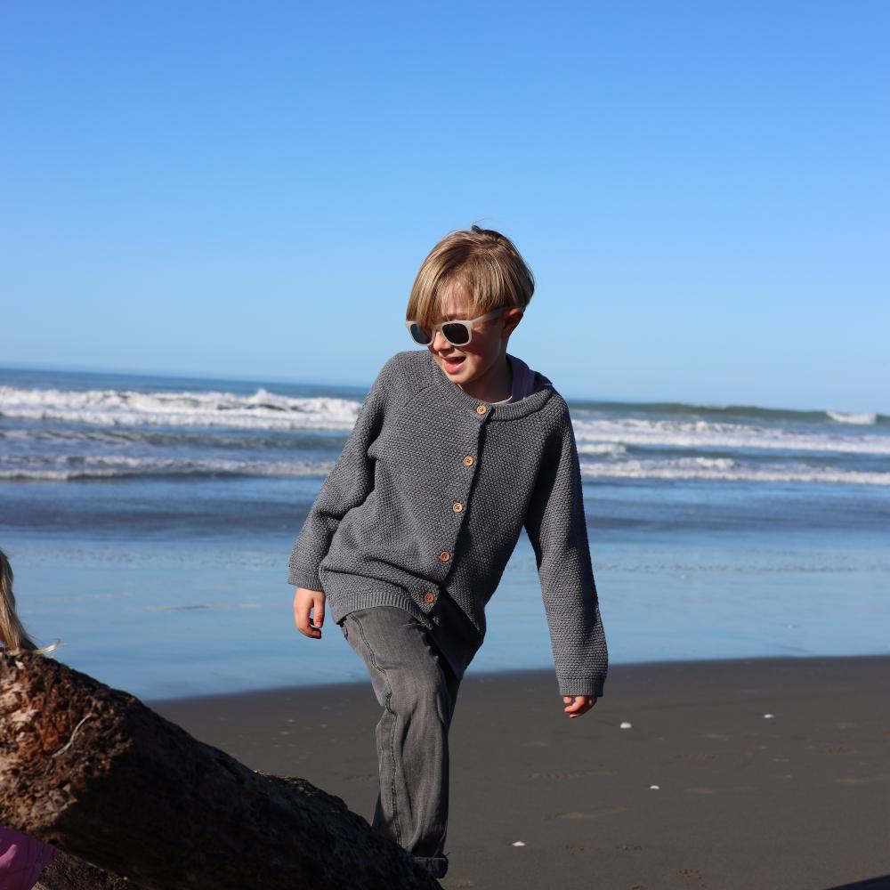 Merino Knit Cardigan - Grey Marl