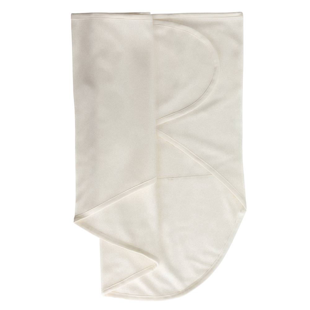 Folded cream miracle blanket swaddle on a white background